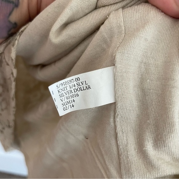 Banana Republic Eyelet Lace Sheath Dress Beige Size 4 - Picture 4 of 9